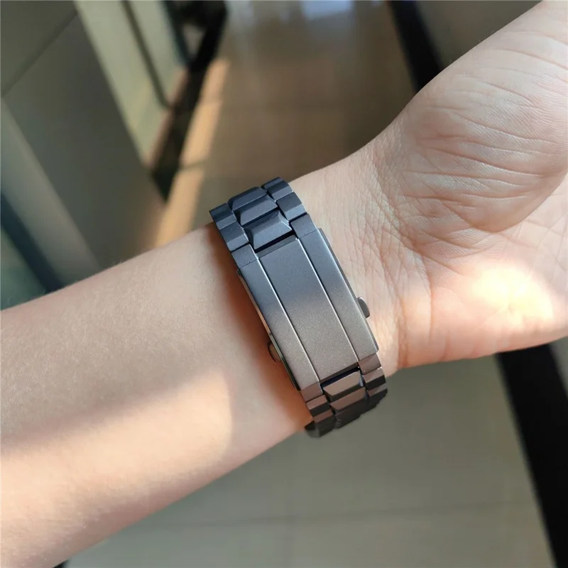 22mm Watch Band For Huawei Watch GT 5 Pro 46mm  /  GT 5 46mm  /  GT 4 46mm  /  GT 3 46mm T-Shape Turtle Back Buckle Titanium Alloy Strap - Grey