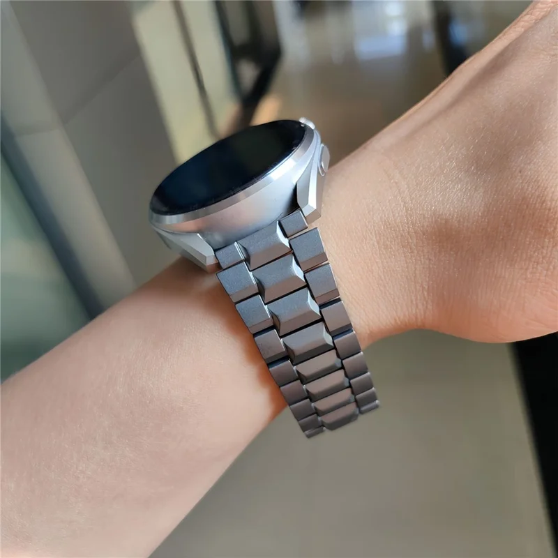 22mm Watch Band For Huawei Watch GT 5 Pro 46mm  /  GT 5 46mm  /  GT 4 46mm  /  GT 3 46mm T-Shape Turtle Back Buckle Titanium Alloy Strap - Grey