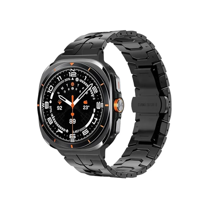 Watch Band For Samsung Galaxy Watch8 Classic 46mm  /  Watch8 44mm  /  40mm Split Butterfly Clasp Stainless Steel Strap - Black