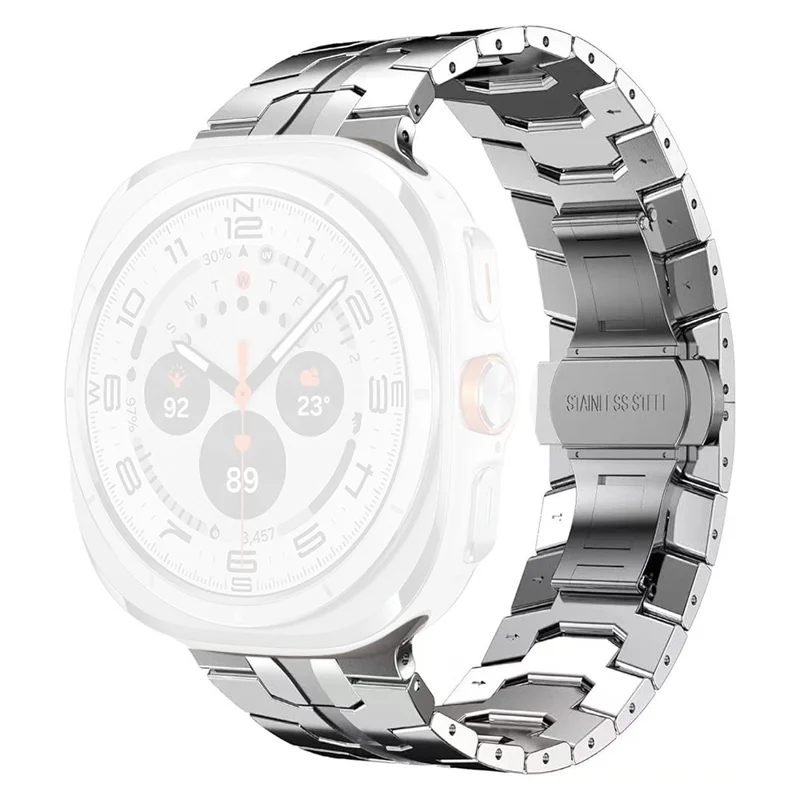 Watch Band For Samsung Galaxy Watch8 Classic 46mm  /  Watch8 44mm  /  40mm Integrated Butterfly Clasp Stainless Steel Strap - Silver