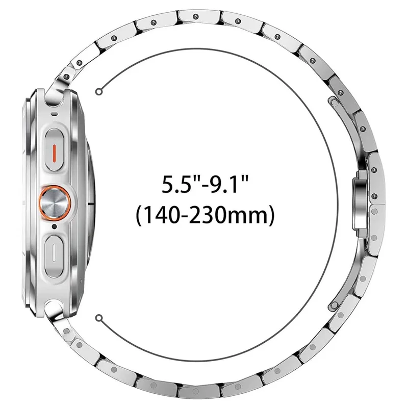 Watch Band For Samsung Galaxy Watch8 Classic 46mm  /  Watch8 44mm  /  40mm Integrated Butterfly Clasp Stainless Steel Strap - Silver