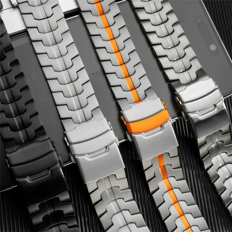 26mm Watch Band For Garmin Fenix 8 51mm  /  Enduro 3  /  Enduro 2 Titanium Alloy Strap with Safety Buckle - Black