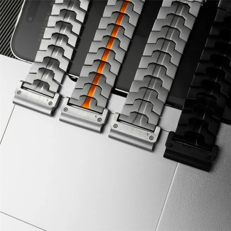 26mm Watch Band For Garmin Fenix 8 51mm  /  Enduro 3  /  Enduro 2 Titanium Alloy Strap with Safety Buckle - Black