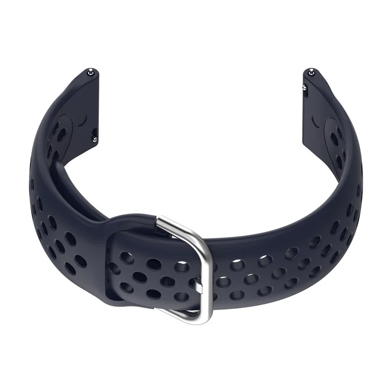 Universal 22mm Width Air Holes Silicone Watch Band Replacement for Huawei Watch 3 / 3 Pro / Samsung Amazfit Watch Etc - Dark Blue