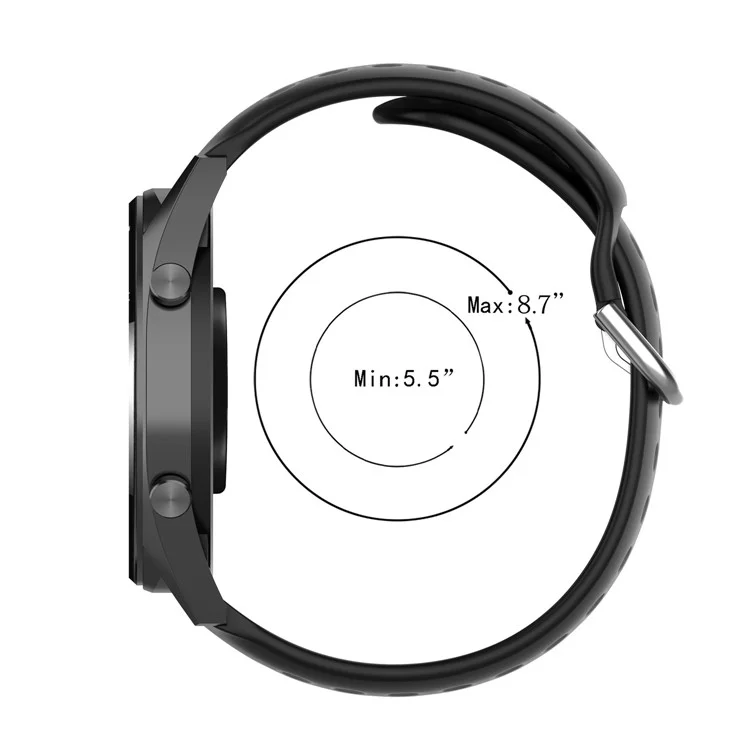 Universal 22mm Width Air Holes Silicone Watch Band Replacement for Huawei Watch 3 / 3 Pro / Samsung Amazfit Watch Etc - Dark Blue