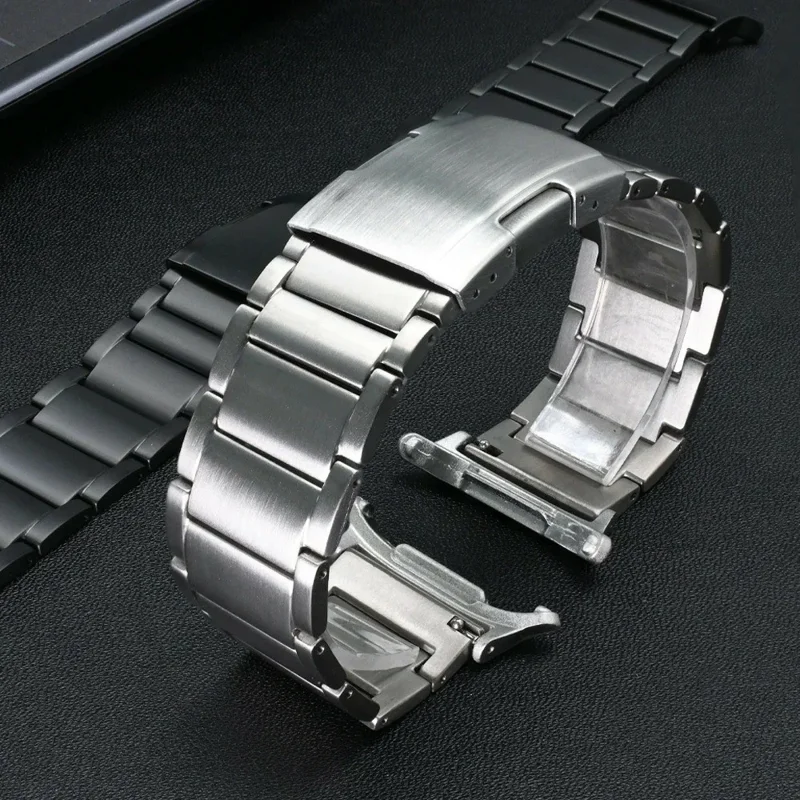 Bracelet de montre pour Samsung Galaxy Watch Ultra (2025) 47mm / Ultra 47mm à 3 Rangées Boucle Arrière Type Tortue en Alliage de Titane - Argent