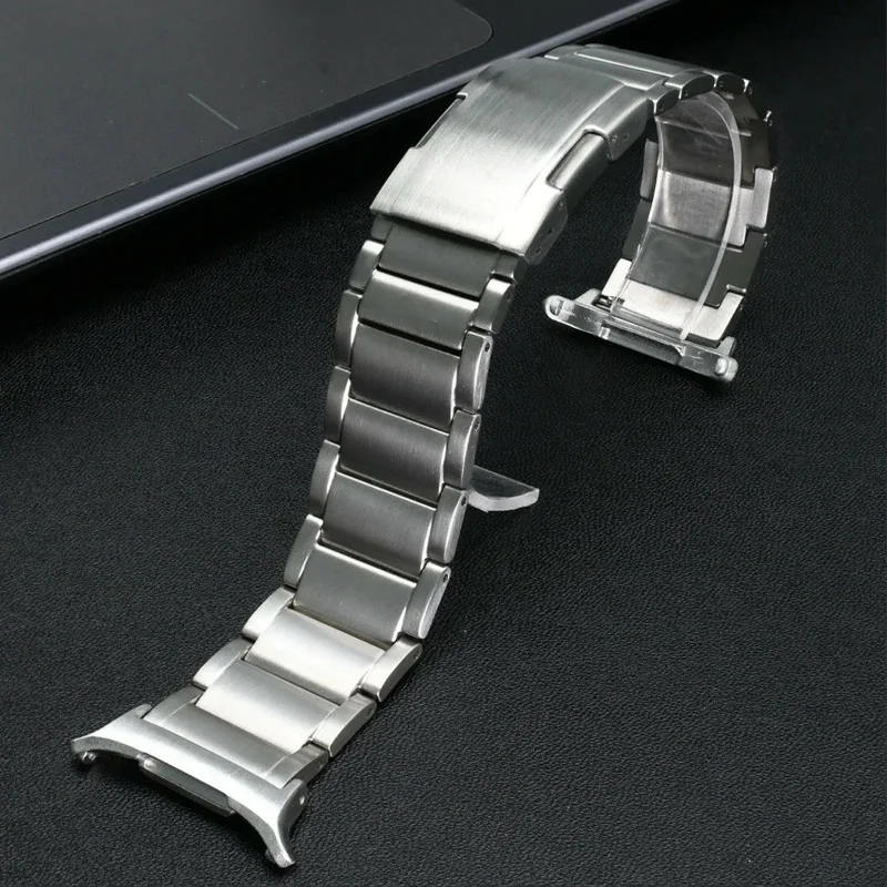 Bracelet de montre pour Samsung Galaxy Watch Ultra (2025) 47mm / Ultra 47mm à 3 Rangées Boucle Arrière Type Tortue en Alliage de Titane - Argent