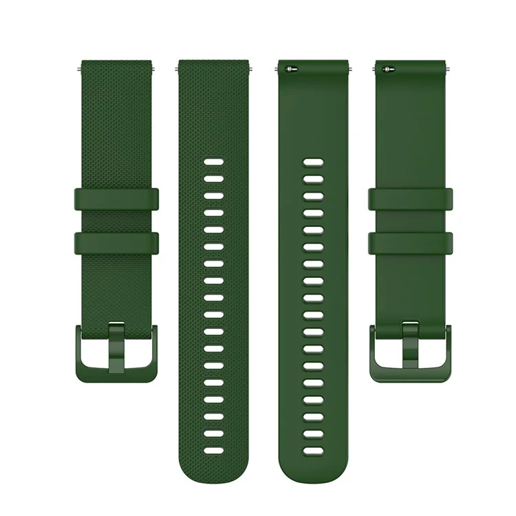 22mm Universal Grid Texture Silicone Watchband Replace Strap for Huawei Watch 3 / 3 Pro / Samsung Amazfit Watch Etc - Army Green