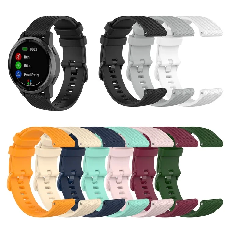 22mm Universal Grid Texture Silicone Watchband Replace Strap for Huawei Watch 3 / 3 Pro / Samsung Amazfit Watch Etc - Army Green
