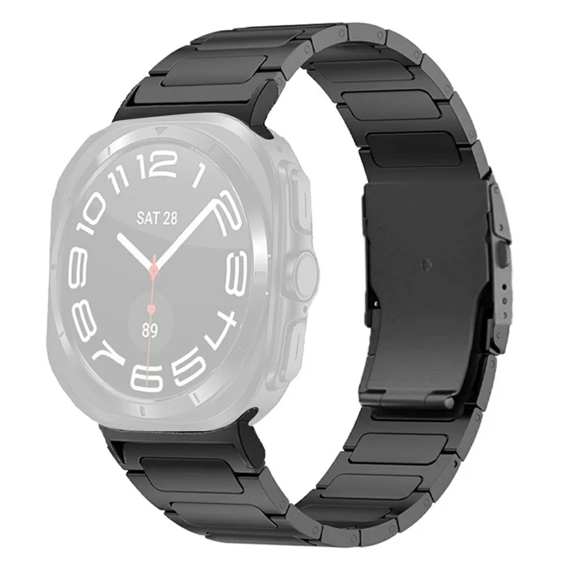Watch Strap for Samsung Galaxy Watch8 44mm / 40mm / Watch8 Classic 46mm Titanium Alloy Band with Safety Buckle - Black