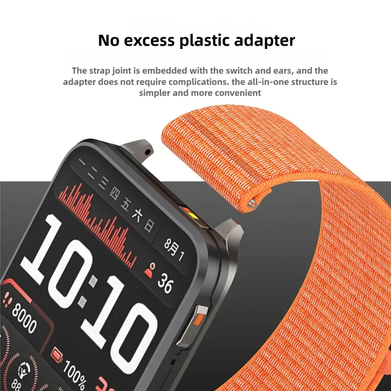 For Garmin Venu X1 Wrist Strap Magic Tape Nylon Loop Watch Band with Metal Ring - Camel