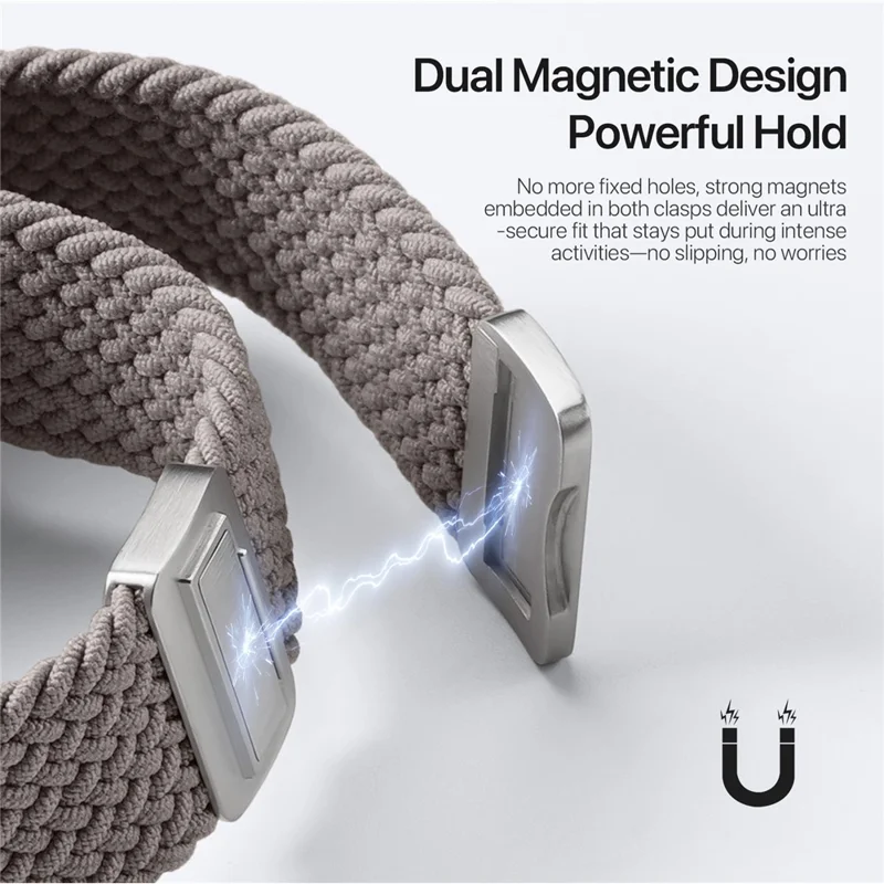 DUX DUCIS Ultra Series Watch Band For Apple Watch Series 10 9 8 7 SE 6 5 4 3 2 1 42mm 41mm 40mm 38mm Elastic Nylon Magnetic Strap - Clay