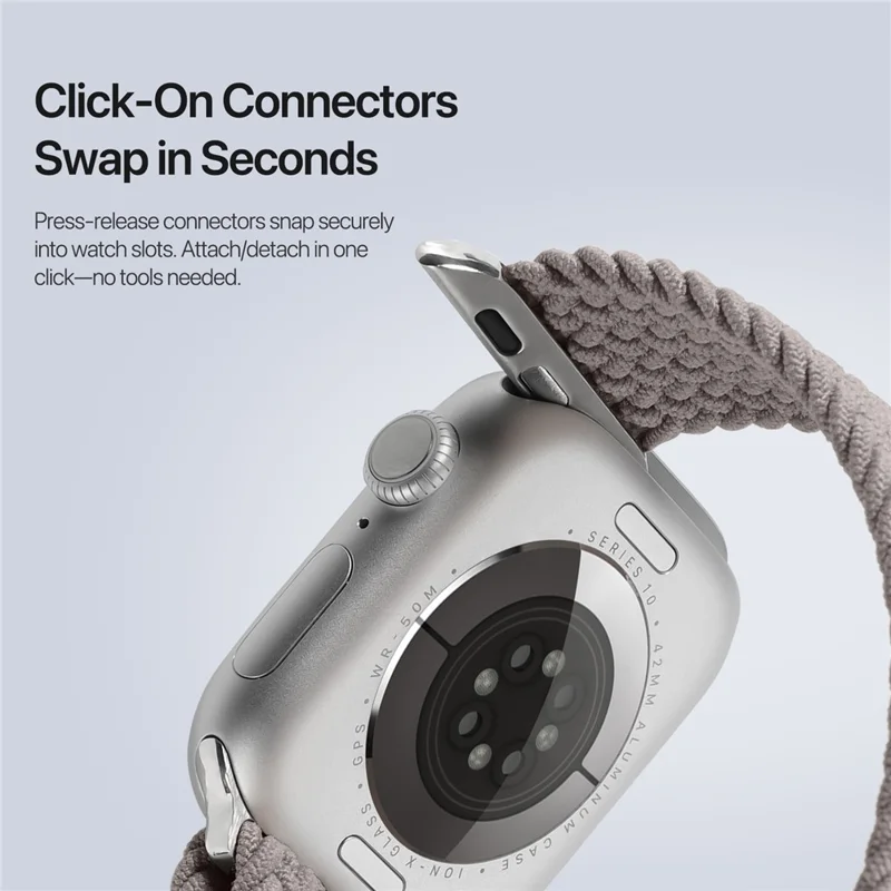DUX DUCIS Ultra Series Watch Band For Apple Watch Series 10 9 8 7 SE 6 5 4 3 2 1 42mm 41mm 40mm 38mm Elastic Nylon Magnetic Strap - Clay