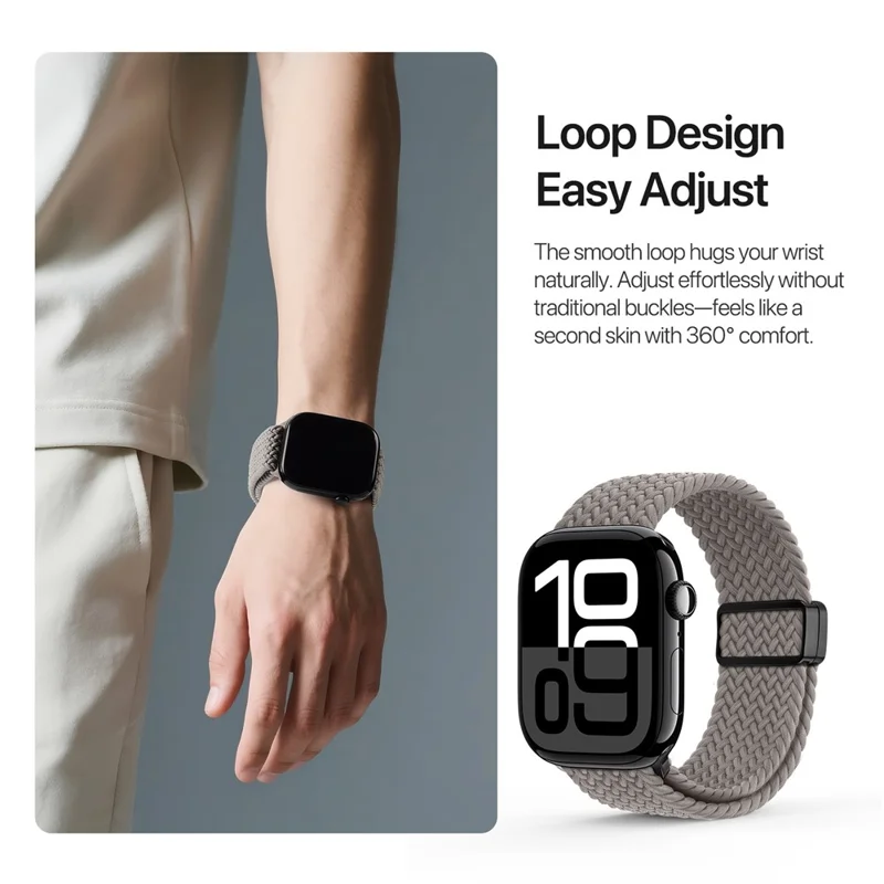 DUX DUCIS Serie Ultra Correa para Reloj para Apple Watch Series 10 Ultra 9 8 7 SE 6 5 4 3 2 1 46mm 46mm 45mm 44mm 42mm Correa de Nailon Magnética - Arcilla
