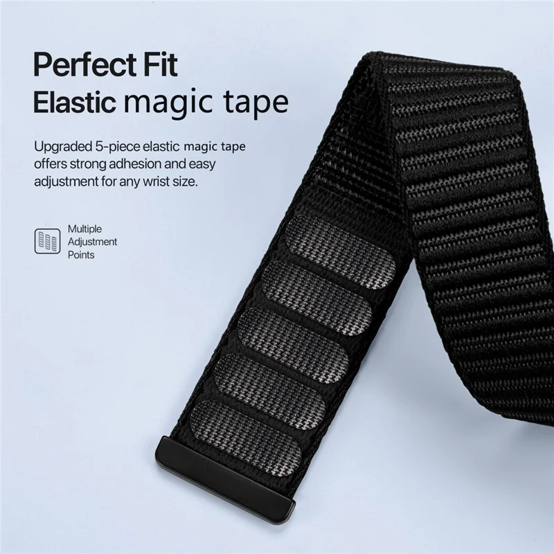 DUX DUCIS YE Series For Samsung Galaxy Watch8 40mm / 44mm / Watch8 Classic 46mm Watch Band Nylon Braided Loop Wrist Strap - Black