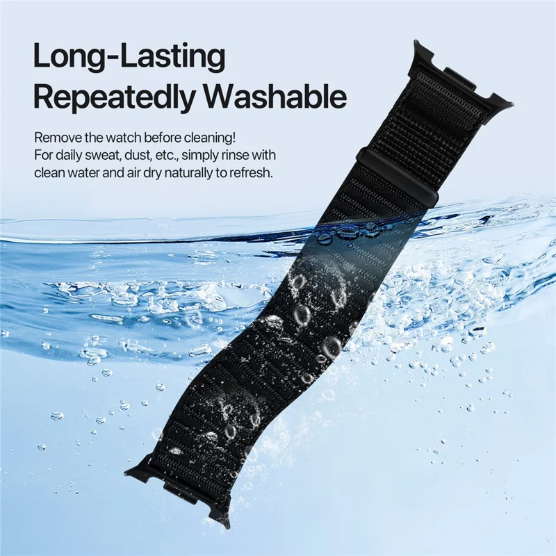 DUX DUCIS YE Series For Samsung Galaxy Watch8 40mm / 44mm / Watch8 Classic 46mm Watch Band Nylon Braided Loop Wrist Strap - Black