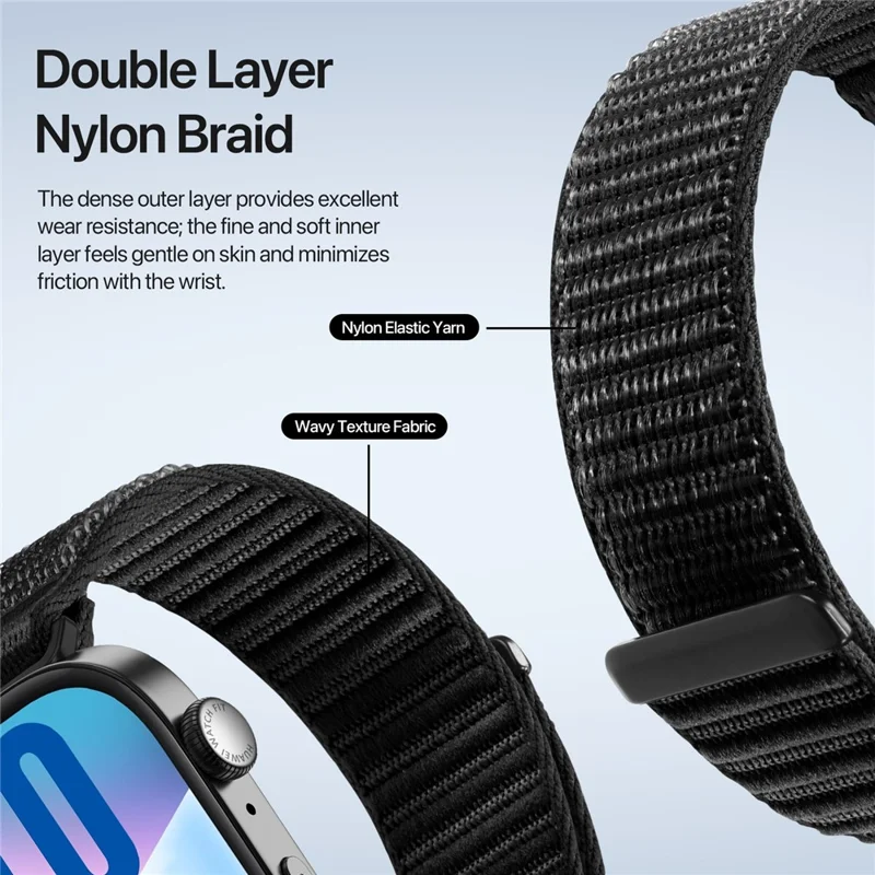 Cinturino DUX DUCIS Serie YE per Huawei Watch Fit 4 / Fit 4 Pro / Fit 3 - Nero in Nylon Intrecciato