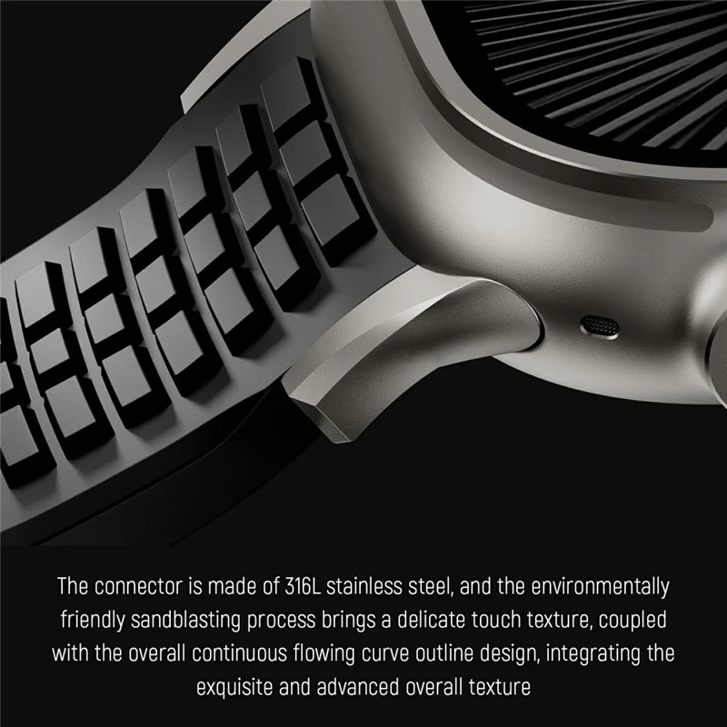 Watch Strap for Apple Watch Series 10 Ultra 9 8 7 SE 6 5 4 3 2 1 46mm 49mm 45mm 44mm 42mm Folding Buckle Silicone Band - Titanium / Black