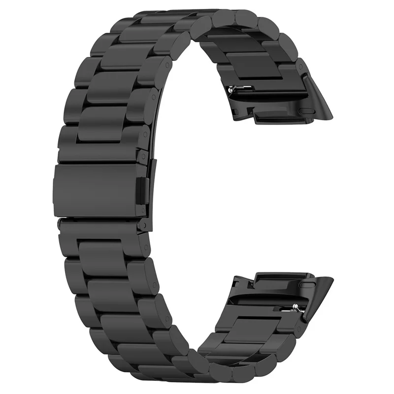 Watch Band for Fitbit Charge 6 / 5 Titanium Alloy 3-Bead Wrist Strap - Black