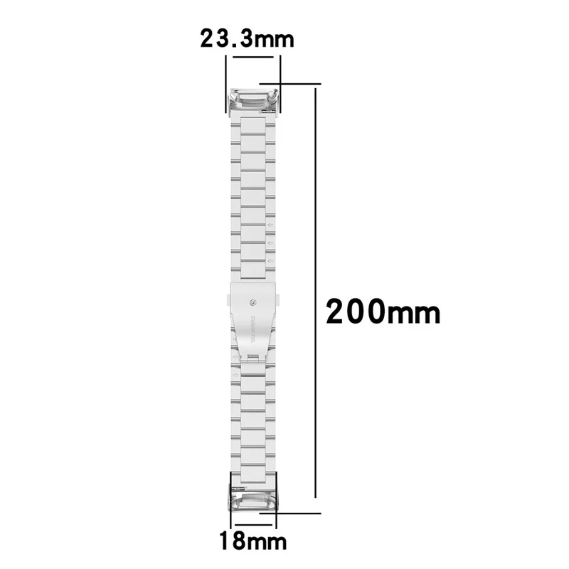 Watch Band for Fitbit Charge 6 / 5 Titanium Alloy 3-Bead Wrist Strap - Black