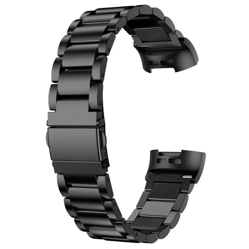 Watch Band for Fitbit Charge 4 / 3 Titanium Alloy 3-Bead Wrist Strap - Black