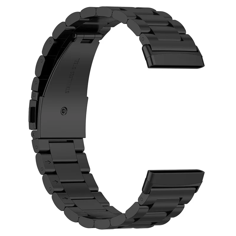 Watch Band for Fitbit Versa 4 / 3 / Sense 2 / Sense Titanium Alloy 3-Bead Wrist Strap - Black