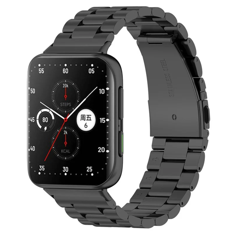 Cinturino per Oppo Watch 46mm in lega di titanio con 3 perline - Nero