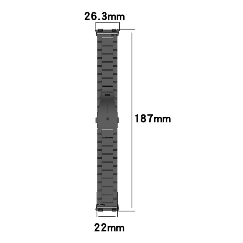 Cinturino per Oppo Watch 46mm in lega di titanio con 3 perline - Nero