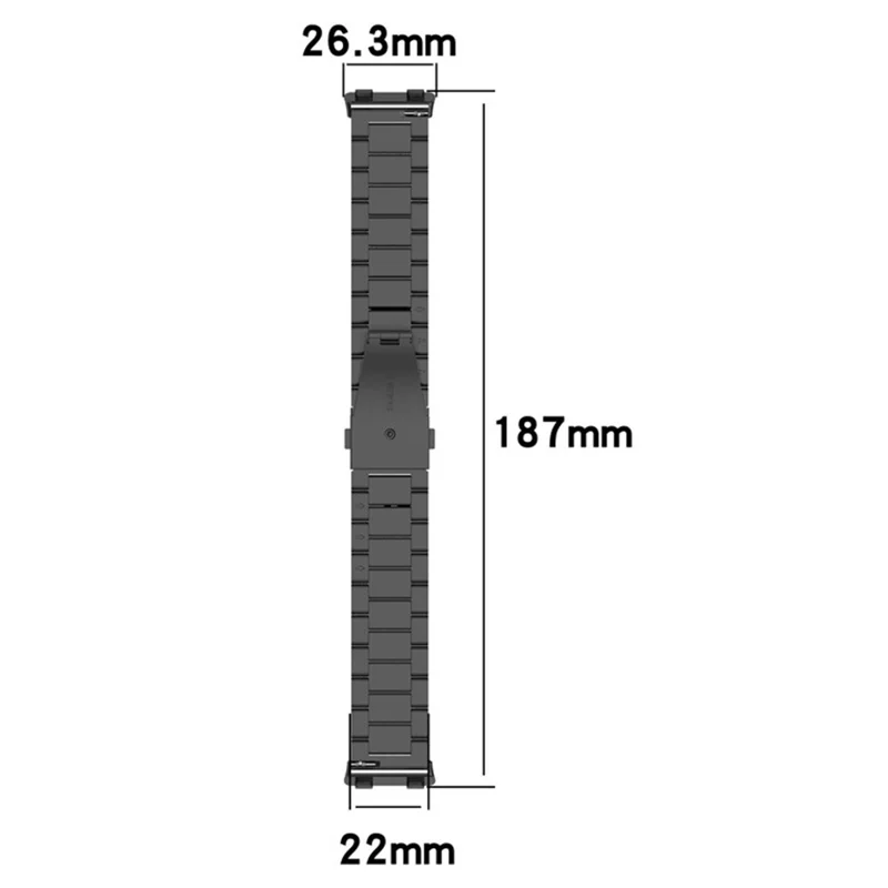 Bracelet de montre pour Oppo Watch 2 46mm en alliage de titane à 3 maillons - Noir
