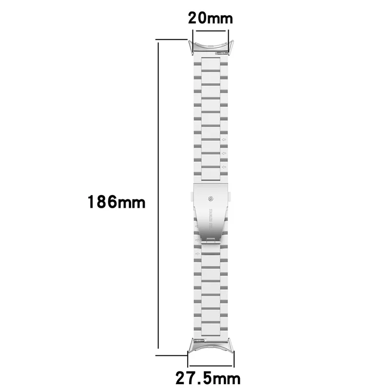 Cinturino per Google Pixel Watch 3 41mm / Watch 2 / Watch in Lega di Titanio a 3 Maglie - Nero
