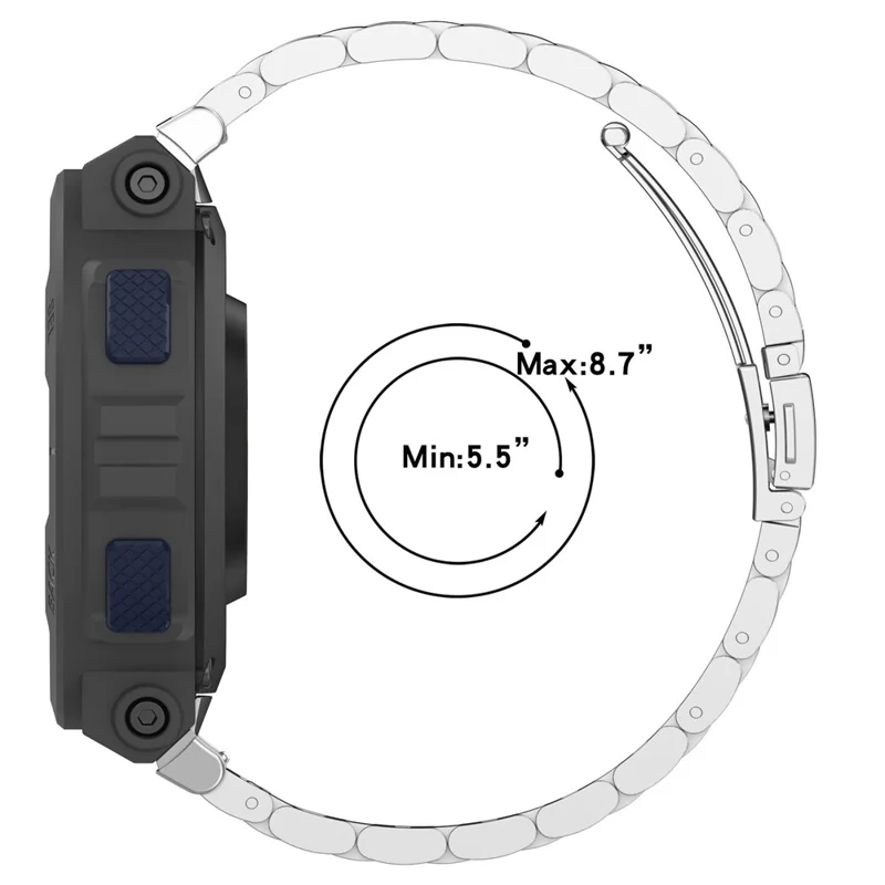 Watch Band for Huami Amazfit Active Edge A2212 A2213 Titanium Alloy 3-Bead Wrist Strap - Black