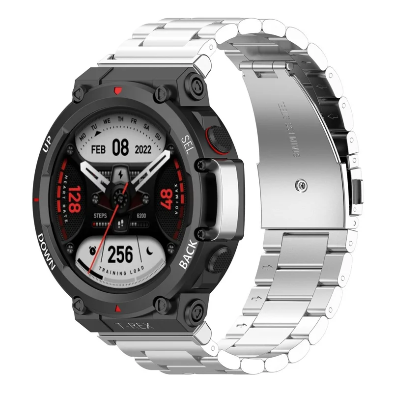 Cinturino per Huami Amazfit T-Rex 2 in Lega di Titanio a 3 Maglie - Argento