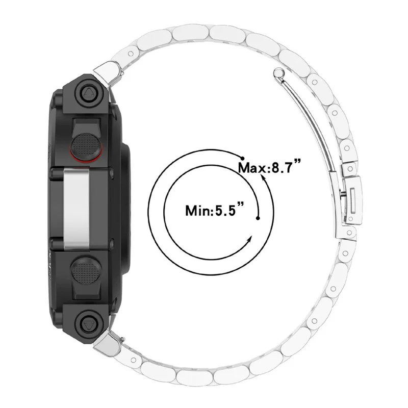 Cinturino per Huami Amazfit T-Rex 2 in Lega di Titanio a 3 Maglie - Argento