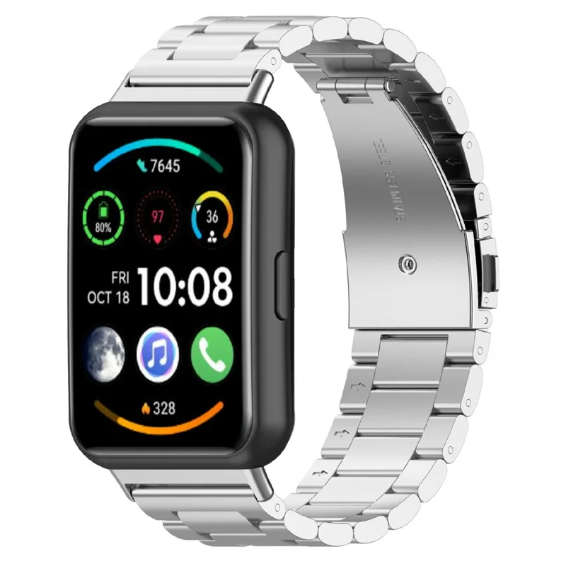 Cinturino per Huawei Watch Fit 2 in lega di titanio con 3 perle - Argento