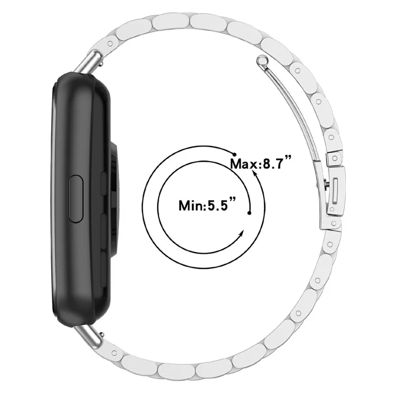 Cinturino per Huawei Watch Fit 2 in lega di titanio con 3 perle - Argento