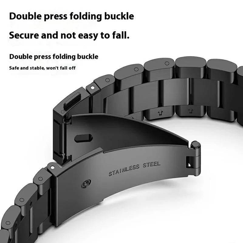 Cinturino per Huawei Band 10 / 9 / 8 in Lega di Titanio a 3 Maglie - Nero
