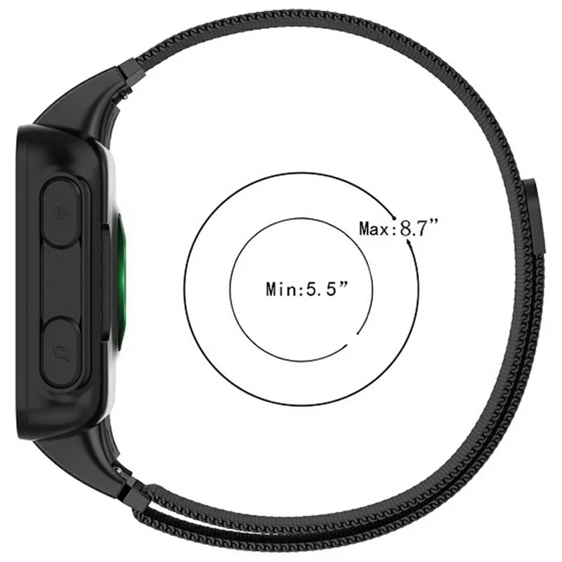Cinturino per Garmin Forerunner 35 / 30 in Lega di Titanio a 3 Maglie - Nero