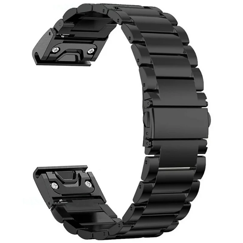 22mm Opaska do Zegarka z Łącznikiem do Garmin Fenix 8 47mm / E 47mm, Opaska z Tytanu 3-Koralikowa - Czarna