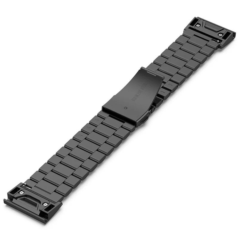 22mm Opaska do Zegarka z Łącznikiem do Garmin Fenix 8 47mm / E 47mm, Opaska z Tytanu 3-Koralikowa - Czarna