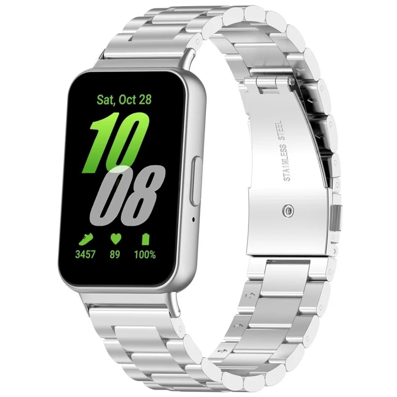 Cinturino per Samsung Galaxy Fit3 SM-R390 in Lega di Titanio a 3 Maglie - Argento
