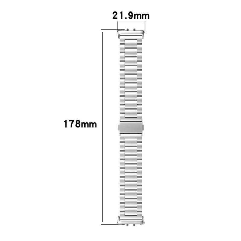 Cinturino per Samsung Galaxy Fit3 SM-R390 in Lega di Titanio a 3 Maglie - Argento