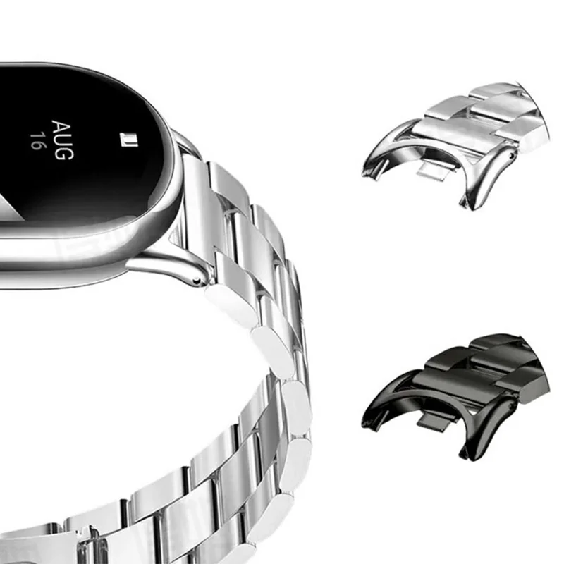 Cinturino per Xiaomi Smart Band 10 / 9 / 8 in Lega di Titanio a 3 Maglie - Argento