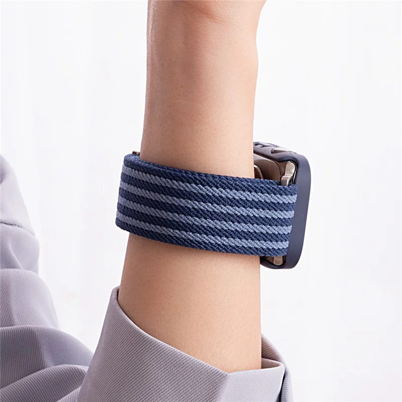 Armband für Apple Watch Series 10 Ultra 9 8 7 SE 6 5 4 3 2 1 46mm 49mm 45mm 44mm 42mm Nylonarmband mit Magnetverschluss - Blau