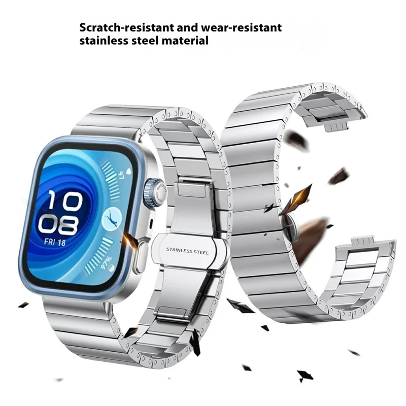For Huawei Watch Fit 4 / 4 Pro Replacement Strap Stainless Steel Watch Band - Silver