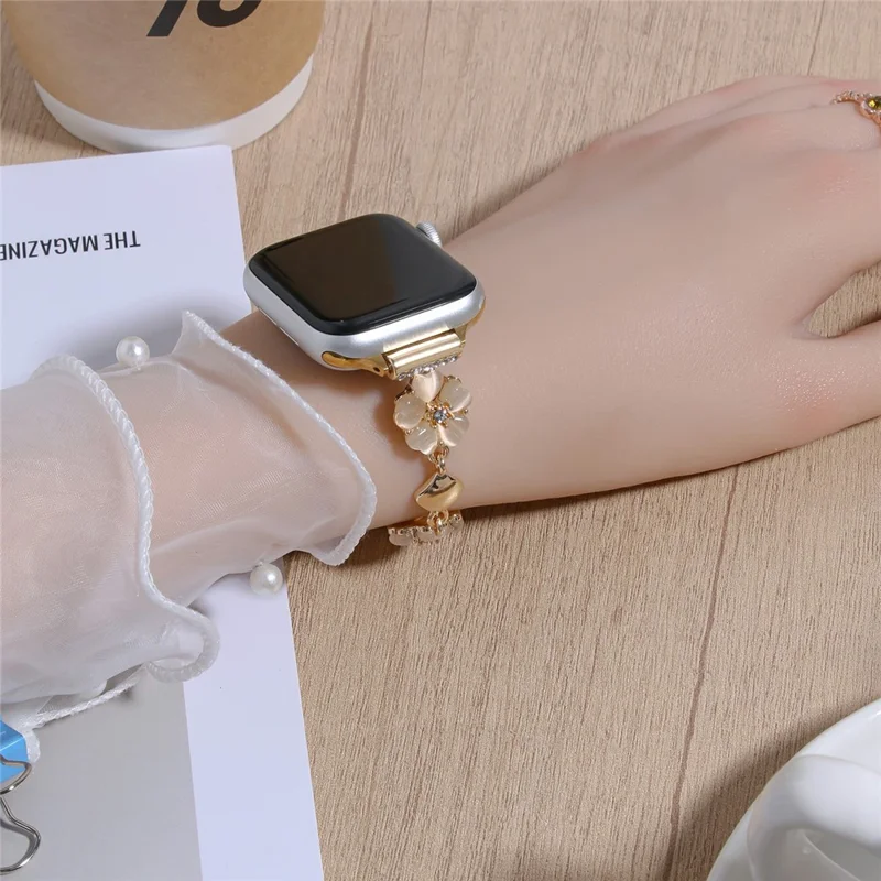 Cinturino in lega per Apple Watch Serie 10 9 8 7 SE 6 5 4 3 2 1 da 42mm 41mm 40mm 38mm - Oro / Oro