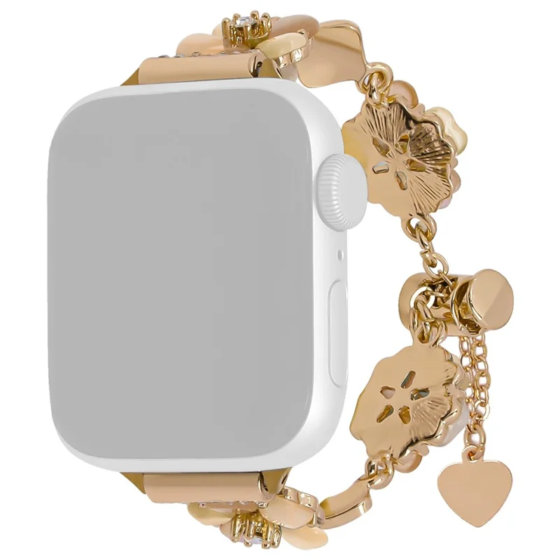 Clover Armband für Apple Watch Series 10 Ultra 9 8 7 SE 6 5 4 3 2 1 46mm 49mm 45mm 44mm 42mm Legierung Kette Armband - Gold / Gold