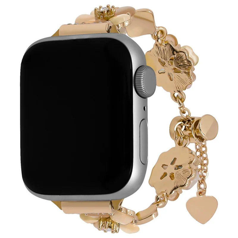 Clover Armband für Apple Watch Series 10 Ultra 9 8 7 SE 6 5 4 3 2 1 46mm 49mm 45mm 44mm 42mm Legierung Kette Armband - Gold / Gold