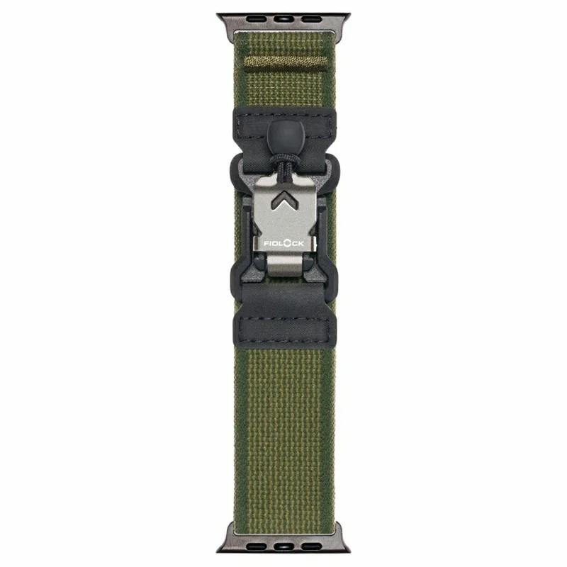 LEMONDA Armband Für Apple Watch Series 10 Ultra 9 8 7 SE 6 5 4 3 2 1 46mm 49mm 45mm 44mm 42mm Nylon Armband mit FIDLOCK Magnetschnalle - Grün