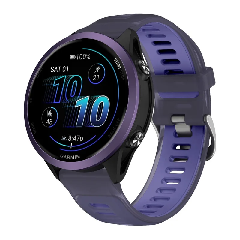Correa de silicona de 18 mm para Huawei Watch GT 5 41 mm / GT 4 41 mm / Garmin Venu 3S - Correa de muñeca transparente - Morado