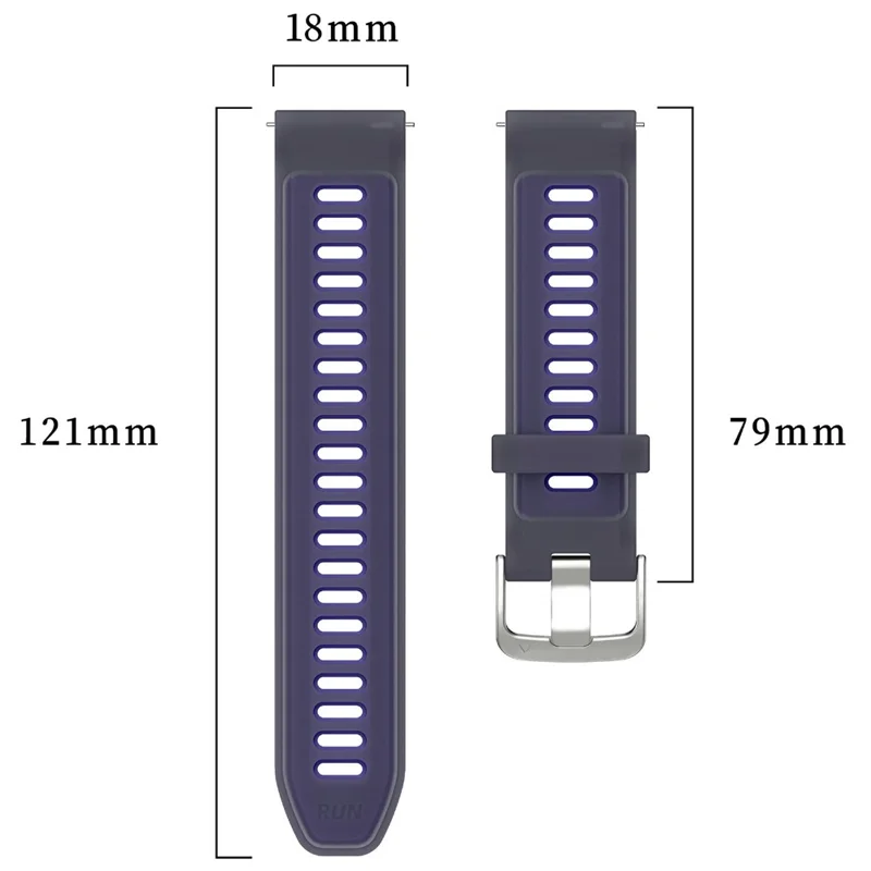 Correa de silicona de 18 mm para Huawei Watch GT 5 41 mm / GT 4 41 mm / Garmin Venu 3S - Correa de muñeca transparente - Morado